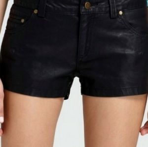 Free people black vegan leather short shorts,2